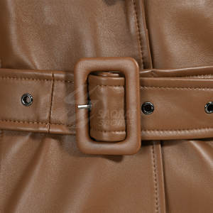 2025 New Custom Women Leather <b>Coat</b> High Quality Winter <b>Long</b> <b>Coat</b> <b>Lightweight</b> Leather <b>Coat</b> In Wholesale Price - Product Image 6