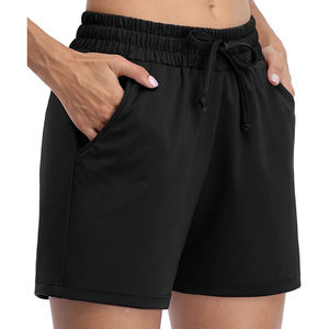 Custom <b>Black</b> Cotton Activewear Training Women's Shorts With Side Pockets Summer Athletic Running 2 in 1 Sports Shorts for Women - Product Image 1