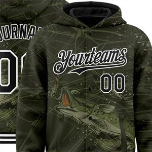 2025ที่กำหนดเองสีดำมะกอกสีขาวขนาดใหญ่เบส3D พิมพ์ลายเสื้อสวมหัวตกปลาฤดูหนาว - Product Image 6