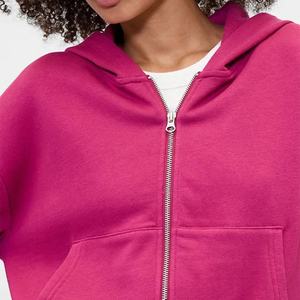 <b>Women</b> <b>Zip</b> <b>Up</b> Hoodie Casual Fleece <b>Jacket</b> Full Zipper Sweatshirt Soft Cotton Streetwear Top Customized Print and size Ladies Top - Product Image 3