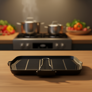 DIETELLA <b>Cast</b> Iron Grill <b>Pan</b> (23x36cm) Black 0205I230GBS for Ilsa-Griddles & Grill <b>Pans</b> - Product Image 3