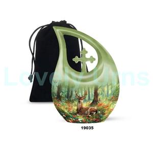 โกศสำหรับผู้ใหญ่สำหรับใส่เถ้ากระดูกของมนุษย์ตกแต่งสำหรับงานศพแบบไขว้ขนาดใหญ่พร้อมถุงกำมะหยี่ฟรี - Product Image 6