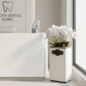 TH-CTC-006 Luxury Hotel Lobby Waste <b>Bin</b> with Decorative Artificial Flowers Stainless Steel Commercial Recyclable Trash Can - Product Image 6
