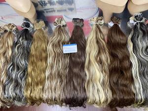 Extensiones de cabello de trama de máquina Remy de onda Natural de doble estiramiento 100% máquina de costura de cabello humano de Vietnam de trama Doble - Product Image 3