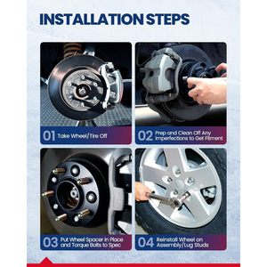 Entretoises de roue Vypart 6x5.3 de 1,5 pouce en alliage d'aluminium, adaptateur centré sur le moyeu avec goujons et écrous M14x1.5, alésage de moyeu 87,1 mm, lot de 4 - Product Image 4