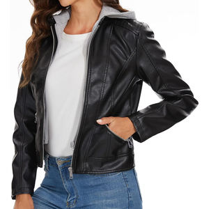 Veste de moto à capuche en cuir de vachette pour homme, personnalisée, à manches longues, réversible, col montant, pour l'automne, prix de gros - Product Image 5