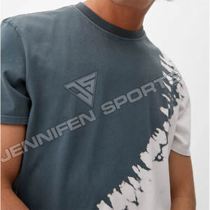 Camiseta de Manga Corta con Estampado Tie-Dye Retro de Moda Urbana para Hombre, Corte Regular, 240 GSM, 100% Algodón Tejido, Estampado Personalizado, Teñido en Dos Colores - Product Image 3