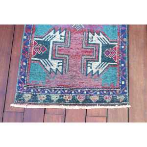 1.6x3.8 ft Turkish Rug, Rug, <b>Red</b> Southwestern Rug <b>Wool</b> - Product Image 5