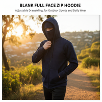 Sudadera con Capucha Completa para Hombre Stock Bosue, de Forro Polar Sólido, con Cordón Ajustable, 100% Poliéster, 220g, Tejida, para Deportes al Aire Libre en Otoño
