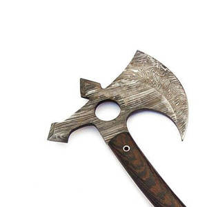 ขวานเหล็กดามัสกัสทำมือเกรดอุตสาหกรรมพร้อมด้ามไม้พื้นผิวธรรมชาติสำหรับการผจญภัยในถิ่นทุรกันดารกิจกรรมกลางแจ้ง - Product Image 5
