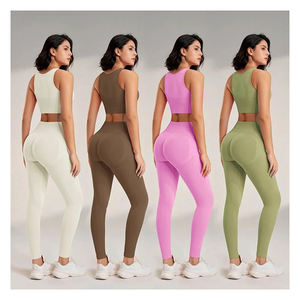 Ensemble de vêtements de sport personnalisés pour femmes Yoga Gym Vêtements d'exercice Quick Dry Fit Wear Confortable Stretch Taille haute antibactérien - Product Image 6