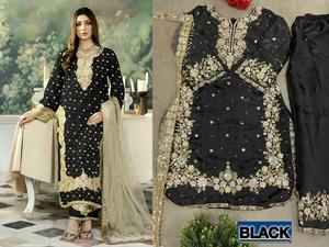 Traje de fiesta tradicional y elegante al mejor precio, traje Salwar de color negro para mujer, ropa india y pakistaní, lo último en estilo exclusivo - Product Image 2