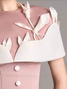 Luxury Pink 3D Floral Maxi <b>Dress</b> with Detachable Cape <b>Tulip</b> Applique Bustier Gown for Party and Evening - Product Image 6