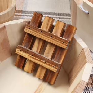 Porte-savon en bois naturel égouttoir multifonctionnel en bois savon par Crescent Crafts - Product Image 4