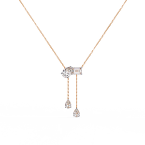 Collar de Diamantes Cultivados en Laboratorio con Corte Esmeralda y Forma de Pera - Product Image 2