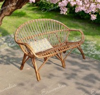 Canapé-lit 2 places en bambou fait main, moderne et simple, de haute qualité, mobilier écologique pour salon, villa, parc, balcon, jardin