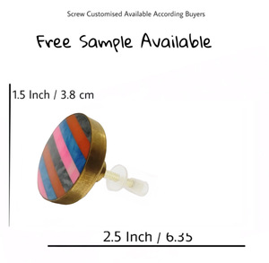 Perillas de armario de latón de resina de colores mezclados artesanías para cajones de cocina tocador de dormitorio Hoteles al aire libre almacenes - Product Image 3