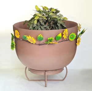 Jardinera Metálica con Soporte para Interiores y Exteriores |   Maceta Decorativa para Sala de Estar, Jardín, Entrada, Esquina Lateral, Decoración de Bodas - Product Image 3