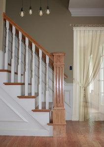 Top nouveau produit 4091F boîte en chêne rouge massif Newel avec détail cannelé OEM ODM disponible Style accessoire de meuble EFS - Product Image 4