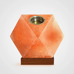 Diffuseur d'huiles essentielles en forme de diamant en sel de l'Himalaya avec tasse en acier inoxydable, aromathérapie et lumière de guérison, massage corporel - Product Image 2