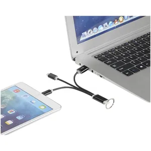 Customizable 3-in-1 Metal <b>Charging</b> <b>Cable</b> Promotional Keychains & Carabiners for Gadgets - Product Image 6
