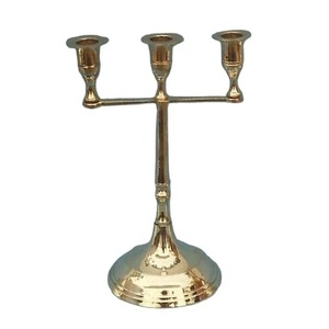 Bougeoir conique à trois bras en laiton de haute qualité avec or polonais brillant fini pour l'éclairage - Product Image 5