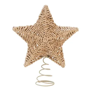 Best Selling Woven Seagrass Star <b>Tree</b> Topper for <b>Christmas</b> <b>Tree</b> Natural Rustic Holiday Decoration for Festive Home Decor - Product Image 3