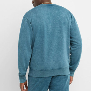 High Quality Custom Winter Streetwear 100% Cotton Sweatsuit Manufacturer Distress Patch Acid Wash Hoodie <b>Sweatpants</b> <b>Set</b> Flared - Product Image 2