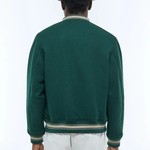 OEM/ODM Logo avant en relief personnalisé Veste universitaire de coupe régulière d'hiver écologique de haute qualité pour hommes Streetwear Hip Hop 100% laine - Product Image 5