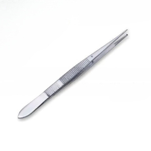 Fórceps de iris de acero inoxidable de un solo uso personalizados, 10cm, 1x2 dientes, instrumento quirúrgico para agarrar y manipular tejidos - Product Image 1