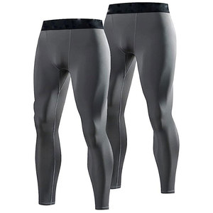 Venta al por mayor de los hombres largos de compresión mallas ajustadas correr deportes gimnasio/Yoga pantalones masculinos de secado rápido entrenamiento gimnasio desgaste hombres medias Leggings - Product Image 2