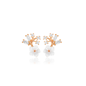 Dainty fleur Style boucles d'oreilles femmes à la mode en gros turc 925 bijoux en argent Sterling - Product Image 2
