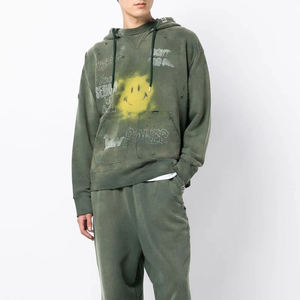 OEM Vente en gros Sweatshirts à capuche d'hiver unisexes surdimensionnés et respirants personnalisés Sweat-shirts à ourlet brut sérigraphiés pour hommes - Product Image 3