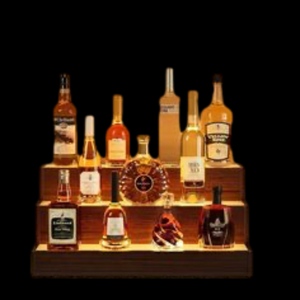 Artful Cosmos LED Wine Bottle Display Stand Acrylic Etagere Shelf With UV Coating For Home Decor Desk Wedding Party - Product Image 1