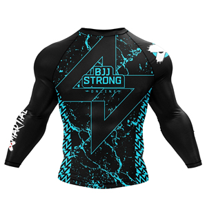 Custom Full Sleeve <b>Rash</b> <b>Guard</b> <b>BJJ</b> Compression Shirt for Men Breathable MMA Sublimated with Your Own Logo - Product Image 4