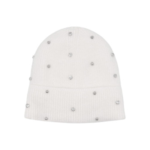 Gorro Unisex de Punto Acanalado de Primera Calidad con Adorno de Diamantes de Imitación, Forro de Piel, Diseño Personalizado, Gorros Unisex Cálidos - Product Image 2