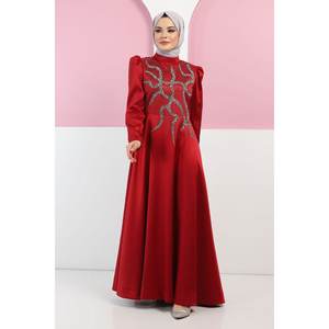 ElbiseStone Casual A-Line Gown <b>Dress</b> <b>Romantic</b> Silhouette XL Size Natural Waistline Regular Sleeves 100% Polyester - Product Image 3