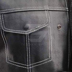 Chaleco de Cuero para Hombre con Cuello en V, Resistente al Viento, para Uso en Exteriores en Invierno, Hecho en Pakistán, Transpirable, a Bajo Precio - Product Image 4