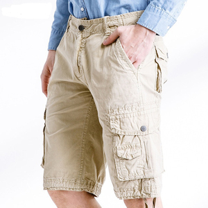 Pantalones cortos Cargo de cintura media de algodón 100% para hombre, pantalones cortos transpirables de secado rápido con cremallera y bolsillo impreso Digital, decoración sólida ecológica - Product Image 3