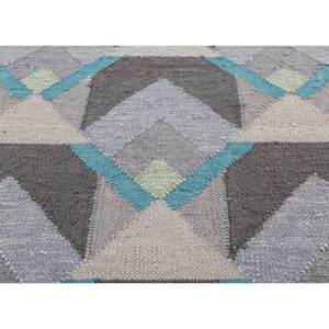 พรมลายตารางหมากรุกสีเทาและสีดำ ทอแบบเรียบ ทำจากขนสัตว์และใยวิสโคส ลายเรขาคณิต สำหรับใช้ในบ้าน-Adwv-13076 - Product Image 3