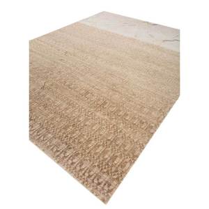 Aakar Kavi Eskm-11 Ivory Hand Knotted Wool Bamboo Silk <b>Rug</b> 10mm Thick Rectangular Abstract Pattern for Home Living Handmade PVC - Product Image 2
