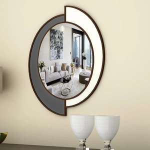 Miroir de vanité en bois et verre décoratif, design moderne, haute qualité, écologique, pour chambre à coucher, salon, bureau, bâtiment - Daphoco - Product Image 5