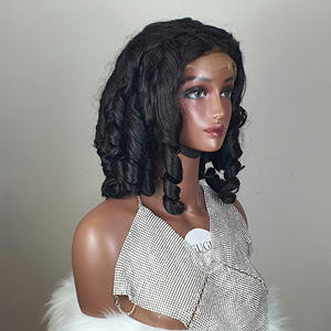 Perruques de cheveux humains de couleur naturelle de haute qualité Super Double dessiné vendeur de cheveux vietnamiens crus oeuf bouclé avec fermeture dentelle 5x5 - Product Image 2