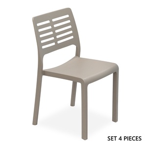 SET 4 Modern <b>Stackable</b> Polypropylene Garden <b>Dining</b> <b>Chairs</b> 46.5x52.5x82cm Outdoor Home Furniture - Product Image 1