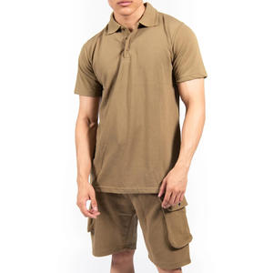 Ensemble Polo et Short Cargo pour Homme en Coton Confortable pour l'Été, Style Urbain, Respirant, Séchage Rapide, Logo Personnalisé, Vente en Gros - Product Image 5