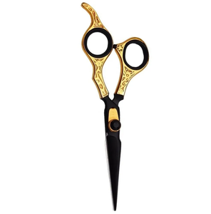 Ciseaux de coiffeur de coupe de cheveux enduits de papier 5.5 ciseaux de Salon d'acier inoxydable de repose-doigt réglables - Product Image 3