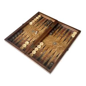 Jeu de backgammon classique fait main en bois massif, grande taille 50 x 25 cm / 19,6 x 9,8 pouces - Product Image 3