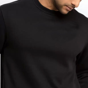 Sudadera de felpa francesa de algodón mezclado básico de diseñador para hombre, ropa de calle personalizada de cuello redondo liso de calidad sólida para la temporada de invierno - Product Image 6