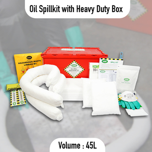 Kit para Derrames de Petróleo de 45 Litros con Contenedor Resistente - Kit de Contención de Emergencia para Derrames de Petróleo Industrial - Product Image 2