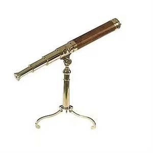 Telescopio náutico de latón antiguo, decoración del hogar, producto de Metal chapado con caja de madera para decoración náutica del hogar - Product Image 4